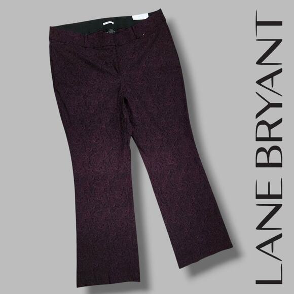 Lane Bryant women's Plus size Burgundy paisley the allie boot cut pants - 20R - Picture 10 of 10